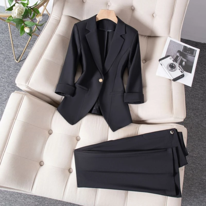西装外套女2025夏季新款高级感时尚修身显瘦气质职业正装小西服薄