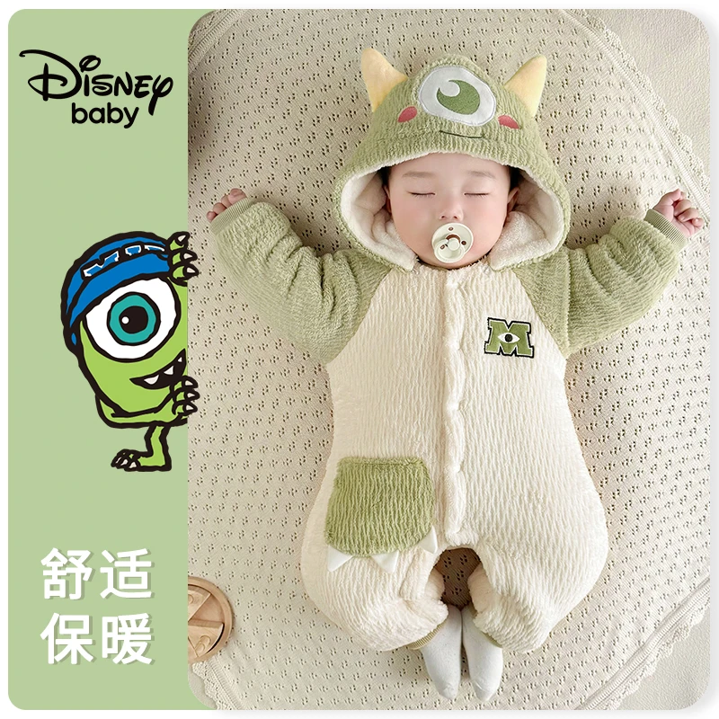 新生儿衣服婴儿连体衣秋冬加厚加绒哈衣宝宝外出抱抱服居家爬爬服