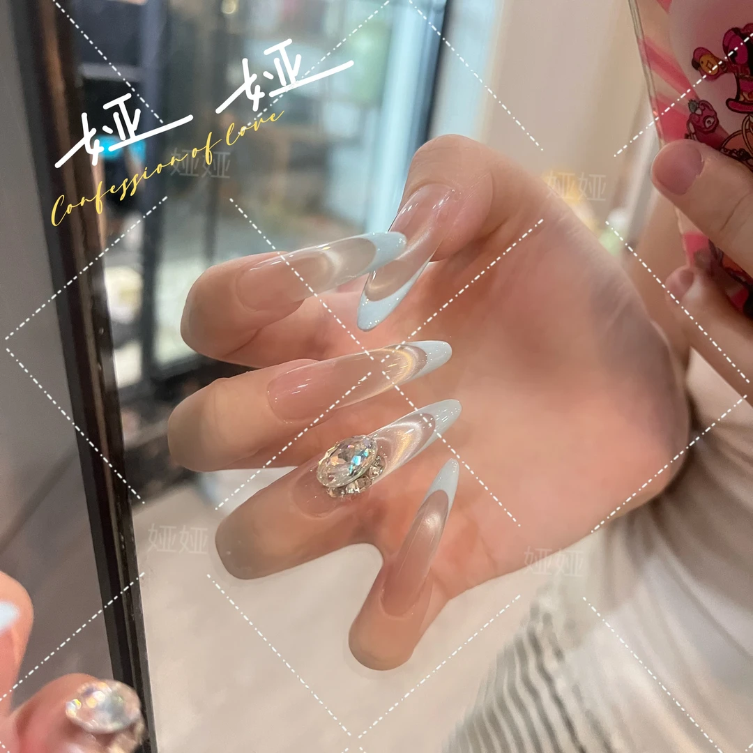 【澜湖】高品爆款纯手工穿戴甲绵密猫眼高级美甲贴片