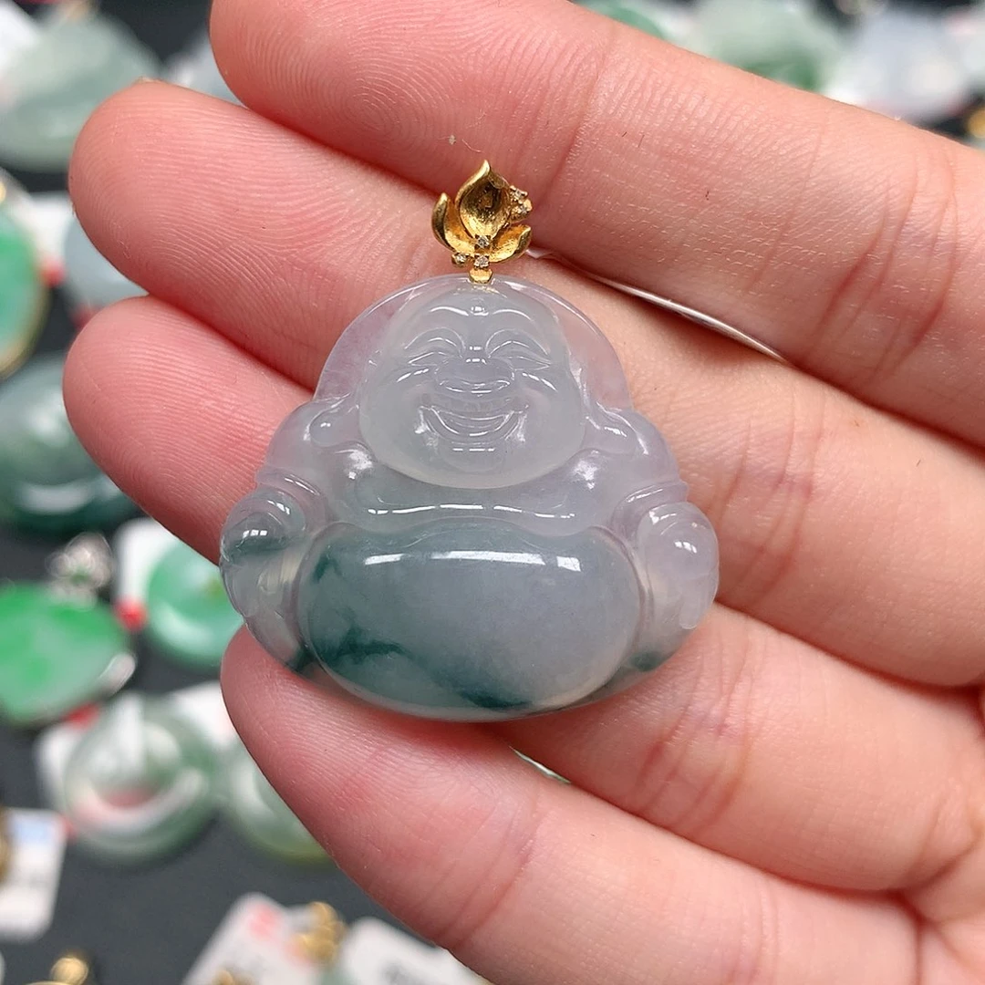 颈饰18K金镶嵌翡翠翡翠吊坠