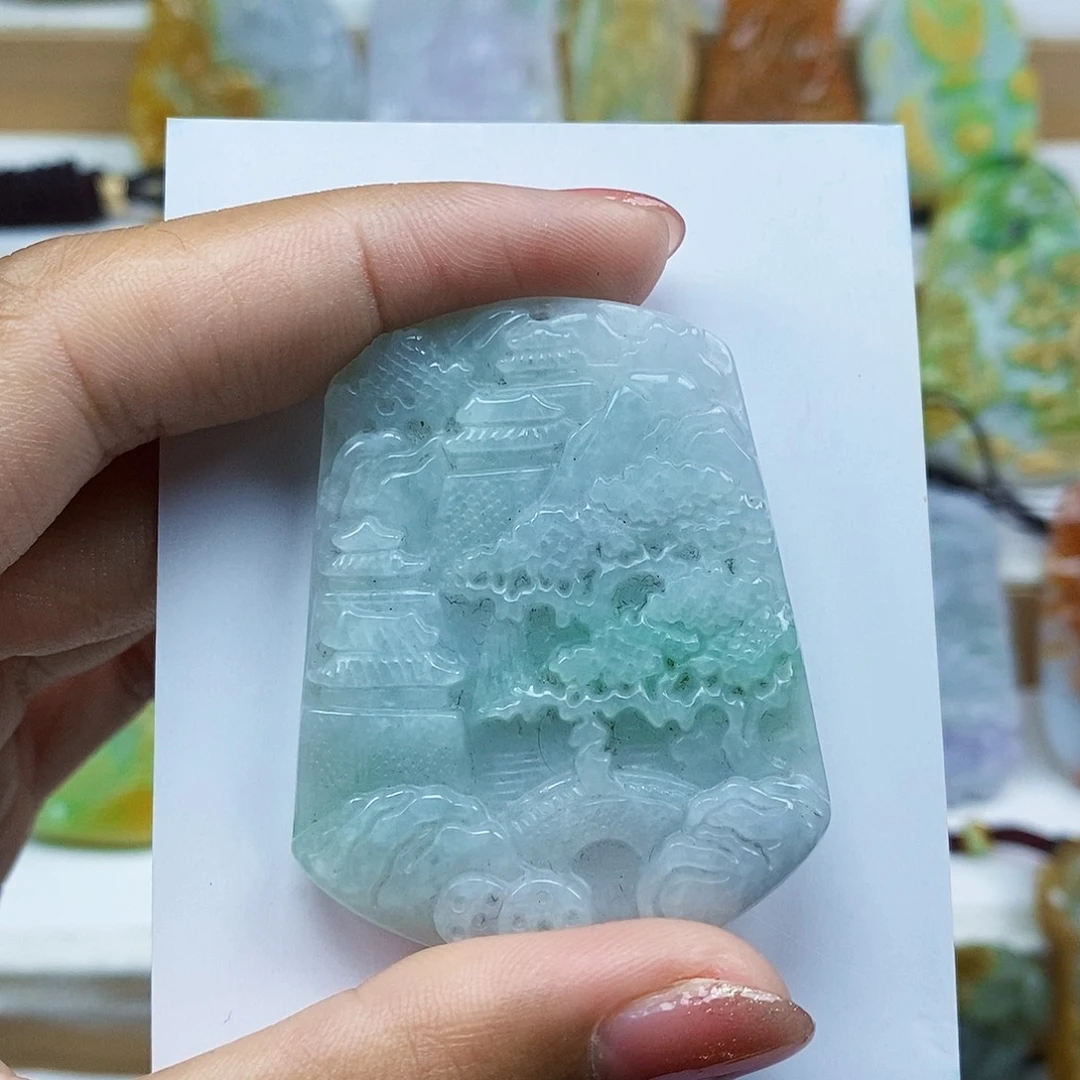 颈饰未镶嵌翡翠天然翡翠A货
