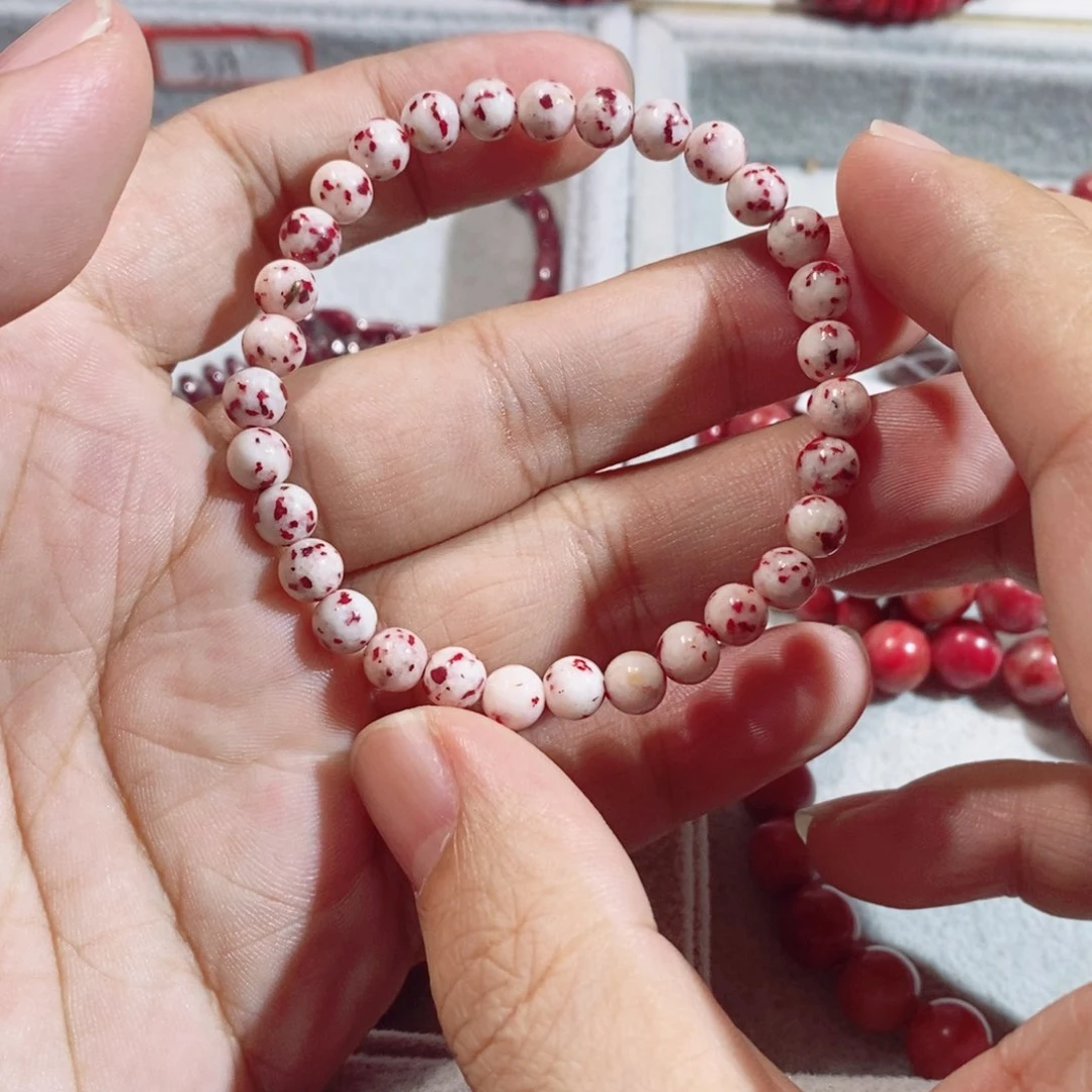 天然辰砂原石满天星手串