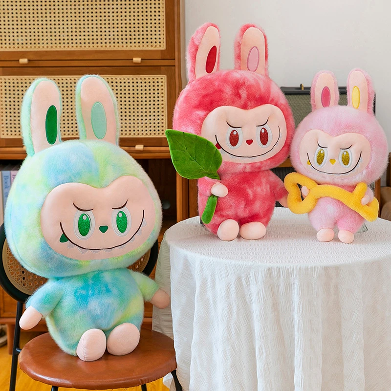 新款可爱泡泡兔子抱枕扎染小布布公仔毛绒玩具儿童玩偶女生日礼物