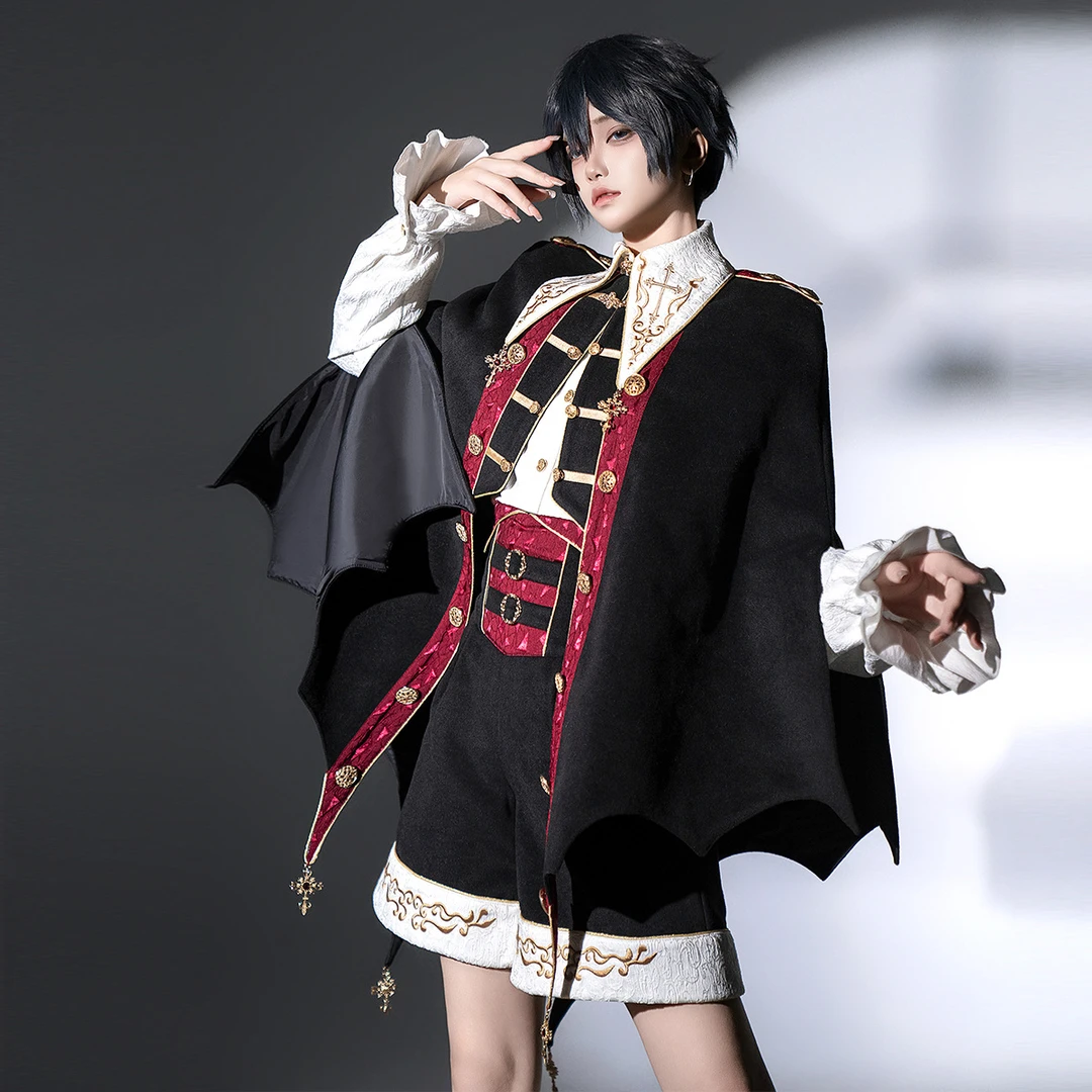 锦慕Lolita血族少年王子系斗篷衬衫短裤基佬套装哥特魔法学院服装