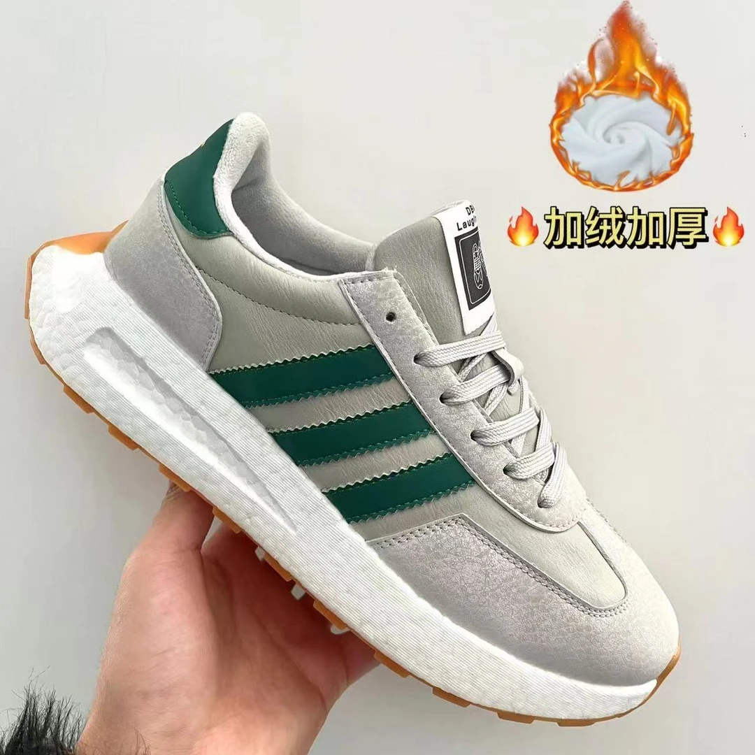 慕尚瑞森(1)A060-1冬季新款“全皮面加绒款”时尚休闲运动真爆跑鞋