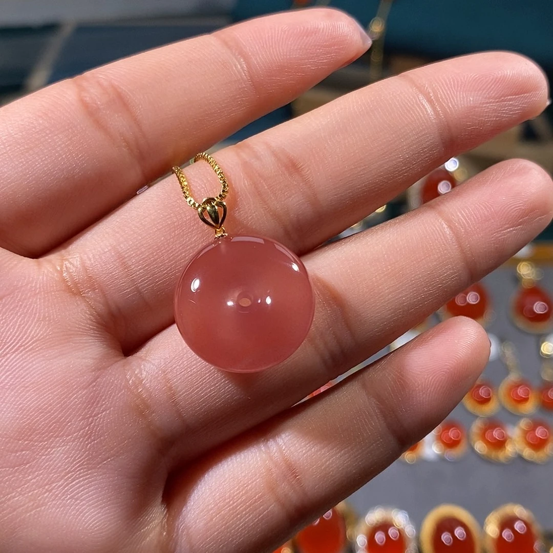 南红玛瑙颈饰18K金镶嵌