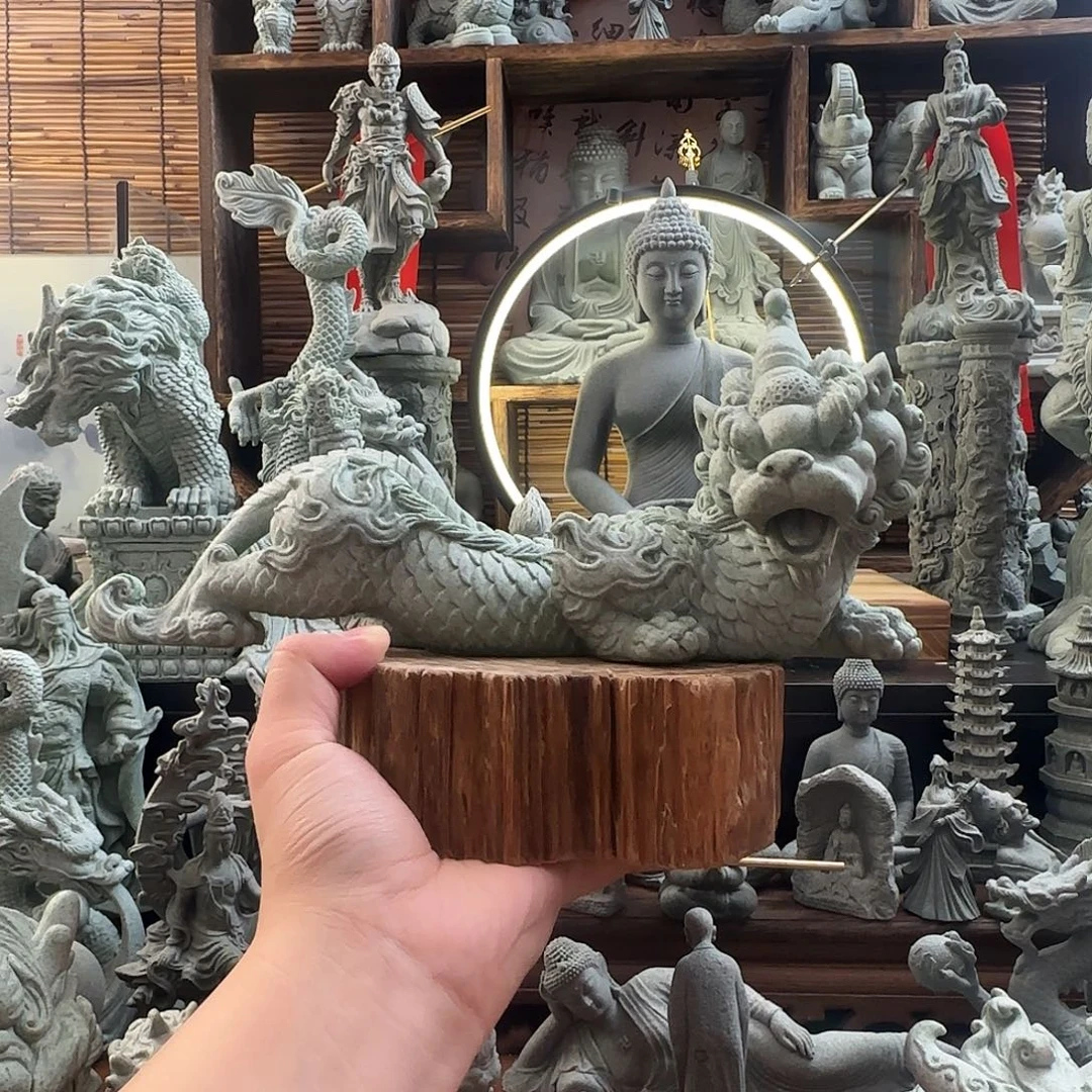 石材30公分趴下貔貅一只