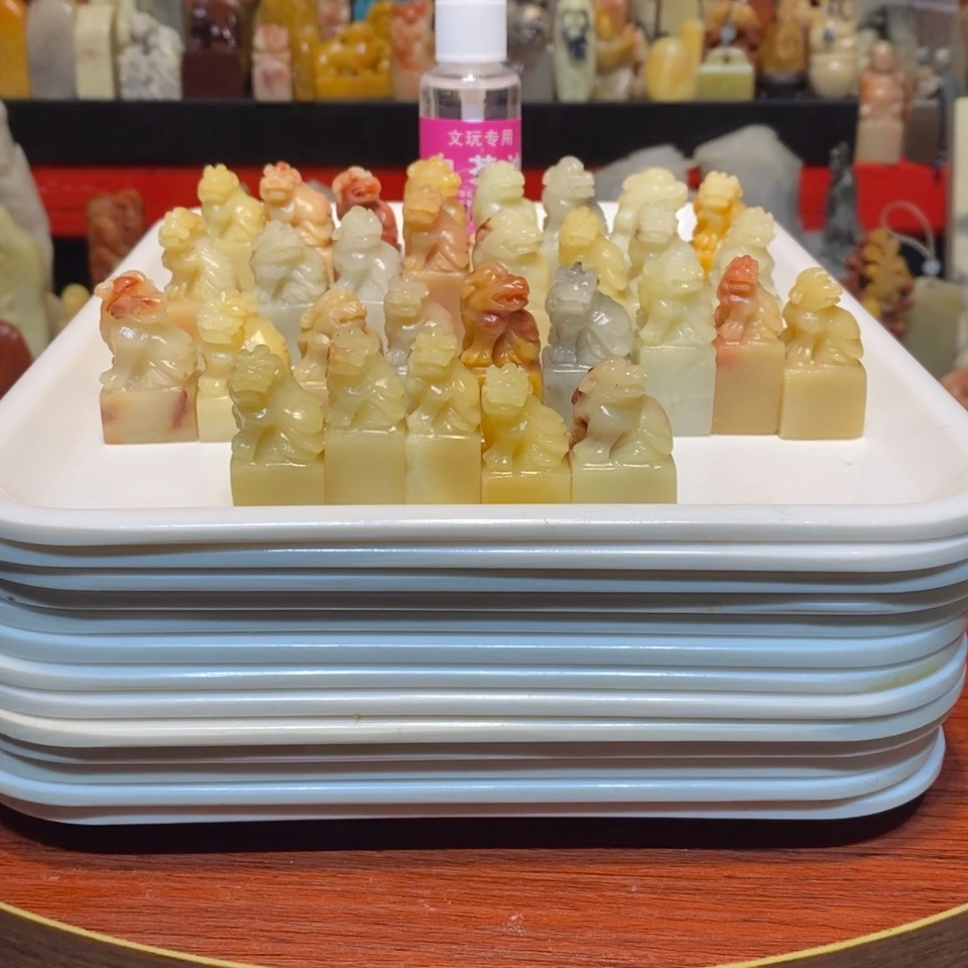 石材幸***楼寿山芙蓉石印章30个