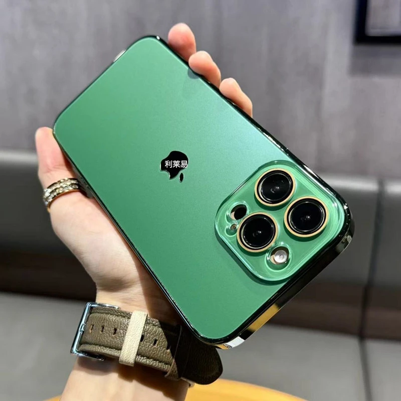 适用苹果16/15/14/13/11简约磨砂带镜头保护iPhone12promax手机壳