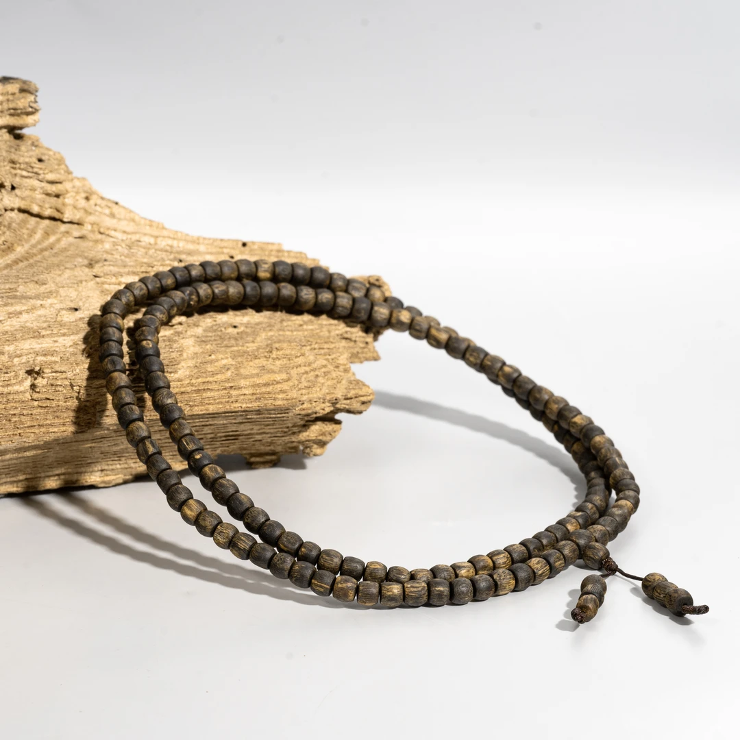 【乌身圆叶沉水珍藏】绿棋楠金红油直切0.6鼓珠长串/沉水/20g/OC20