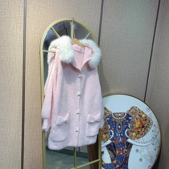 BS319孕妇粉色毛衣开衫90-160