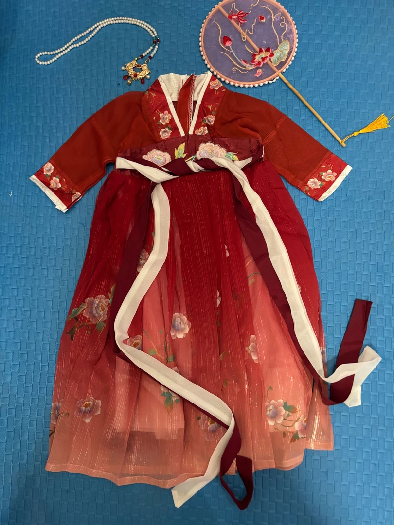 夏款公主襦裙休闲风女童中国风民族古装女汉服秋款