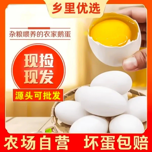 【自营农场】新鲜大个生态农家散养鹅蛋现捡现发到家孕妇儿童适用