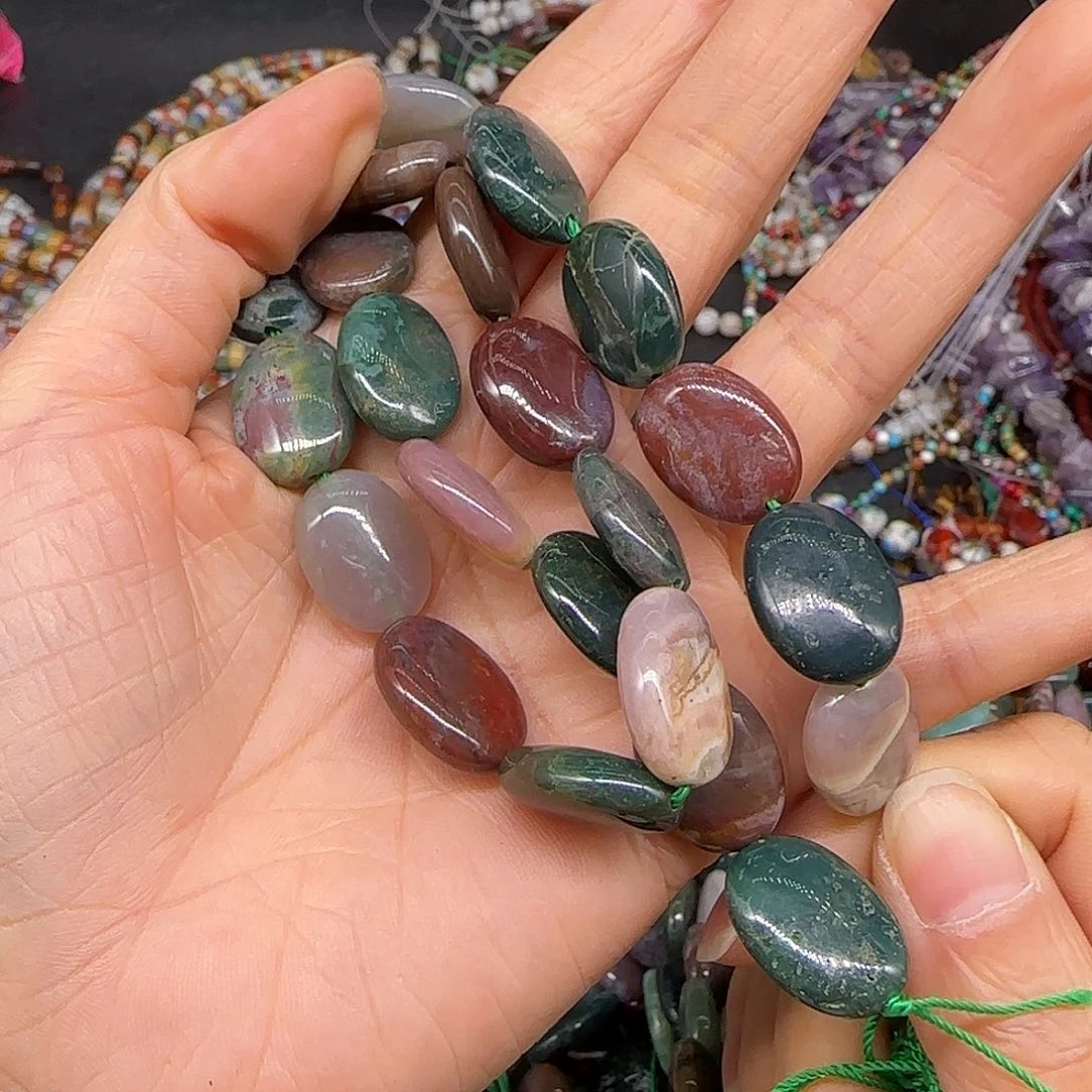 玛瑙/玉髓合金珠宝半成品印度玛瑙12mm圆饼一条