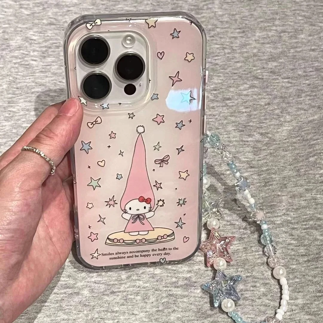 长帽子凯蒂适用苹果iphone小米15promax防摔vivo华为oppo手机壳女