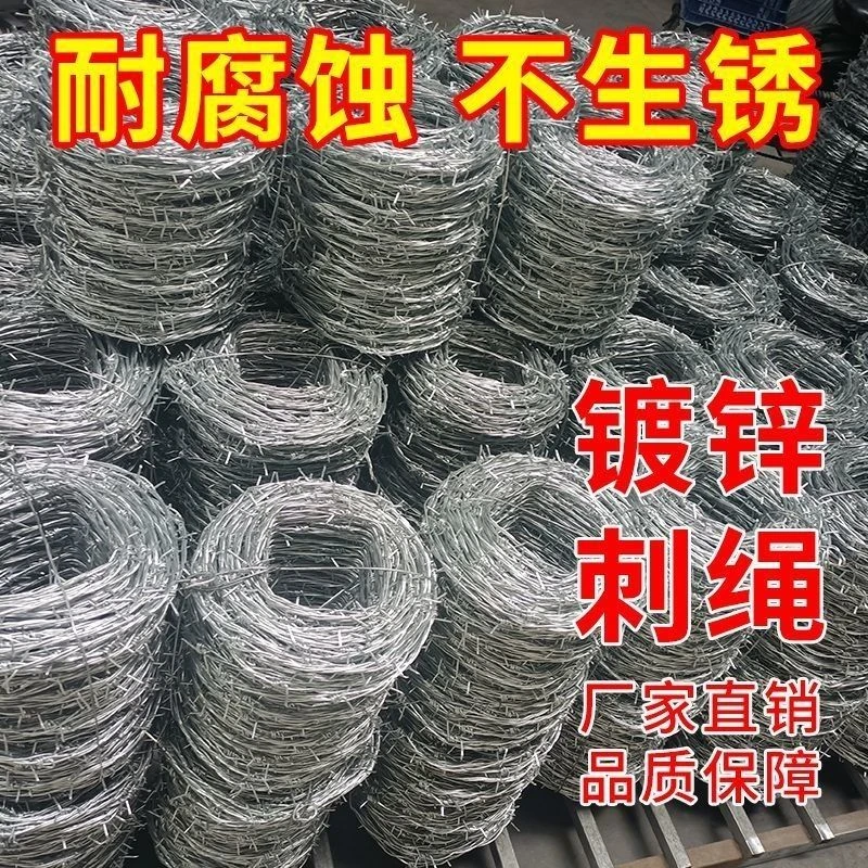 铁蒺藜钢丝刺绳防爬刺防盗刺丝围栏网围墙刺线隔离护栏带刺铁丝网