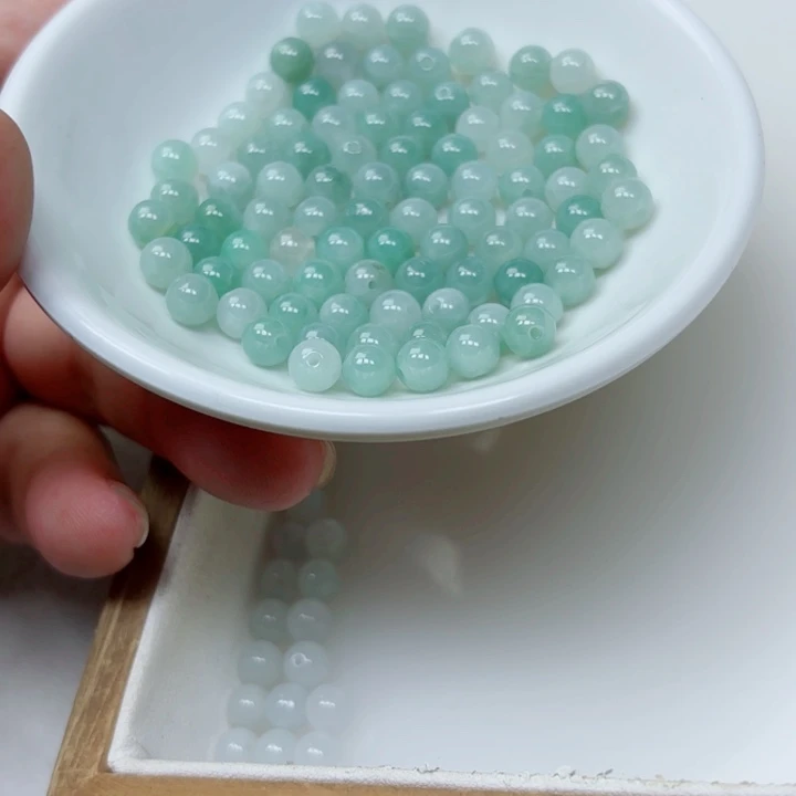 未镶嵌手链翡翠散珠90颗卡6