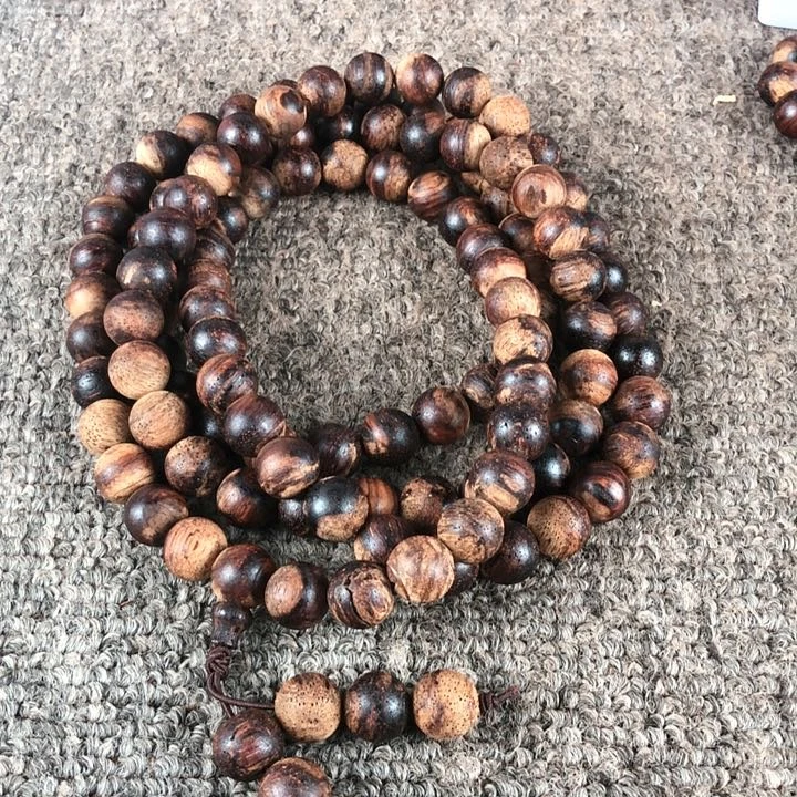 降真香手串/手链一步毕业到顶1.0/108龙鳞爆甲白棋木