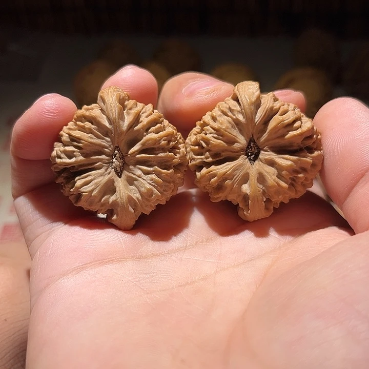 文玩核桃把件踽*37尺全品对歪三角疆涿鹿南疆石