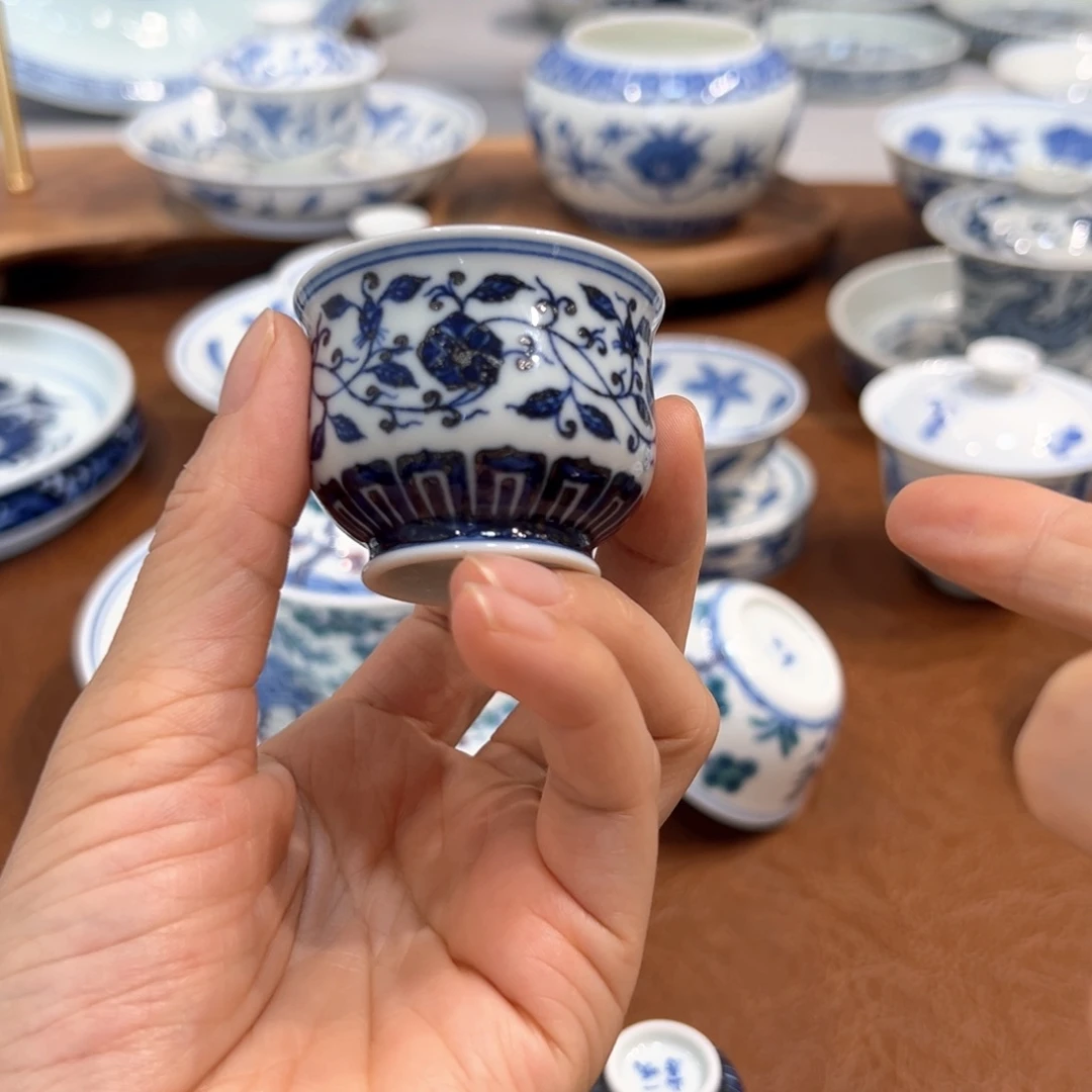 杯子缠枝炉式杯纯手工45毫升