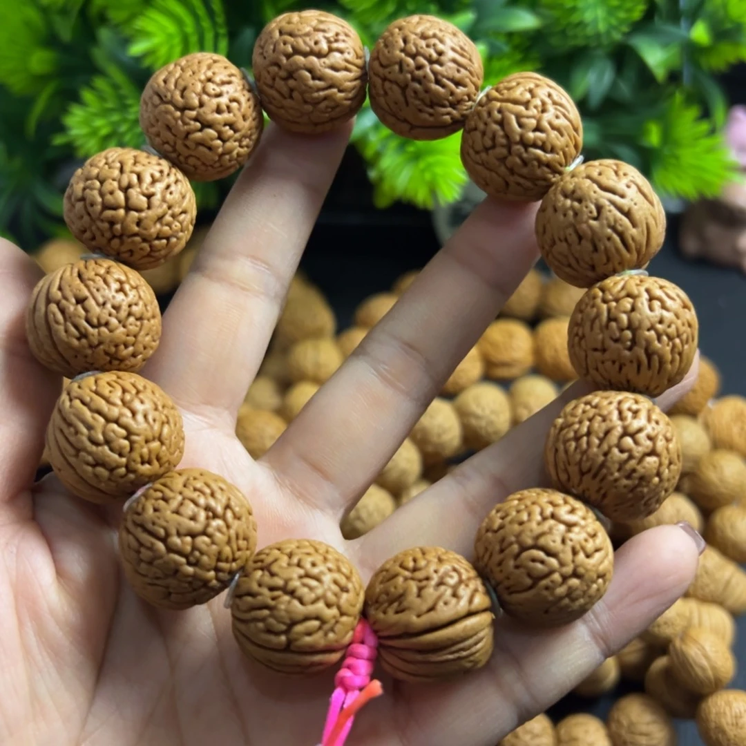 桃木白月光桃核手串