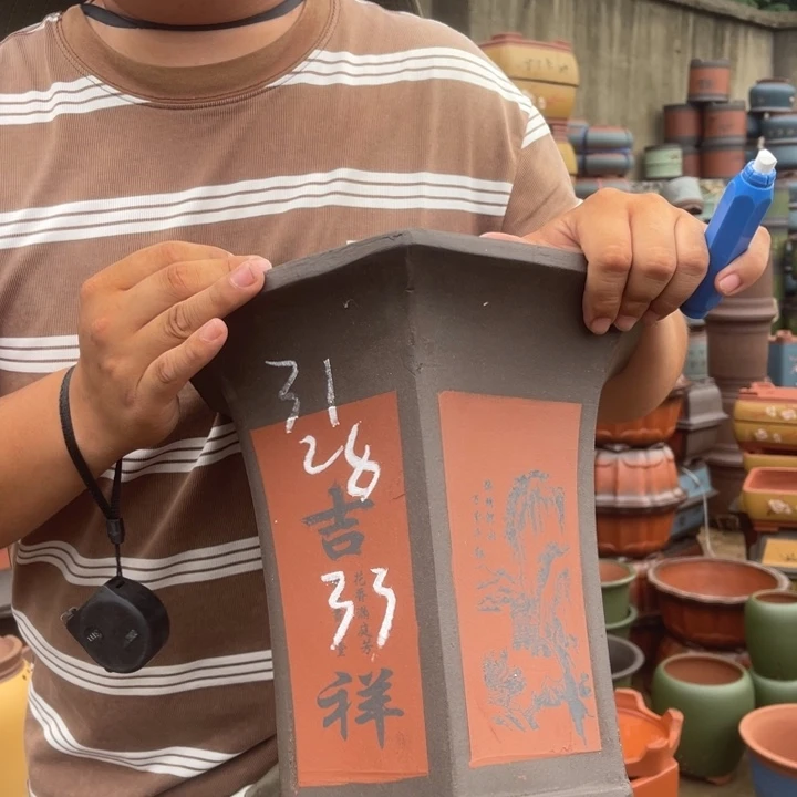 紫砂花瓶紫砂花盆盆栽花卉盆栽观赏