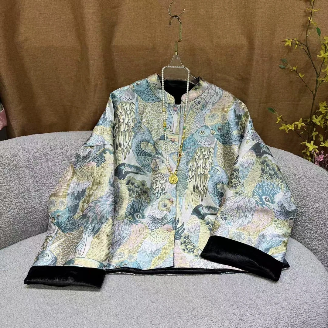 （SHANGLIU）新中式国风玄凤鹦鹉外套（561）