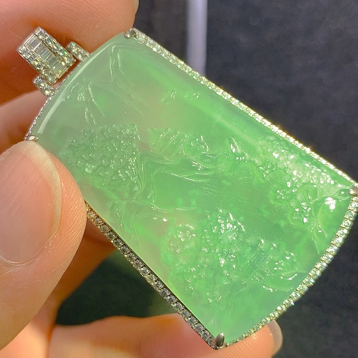 翡翠银S925镶嵌颈饰