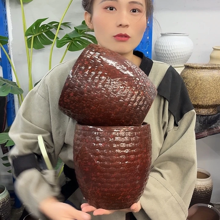 18×21 -粗陶花盆有孔-买买买