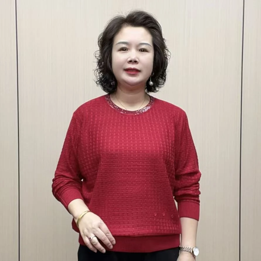 2025秋季时尚针织妈妈装宽松洋气显瘦减龄中老年气质百搭打底衫