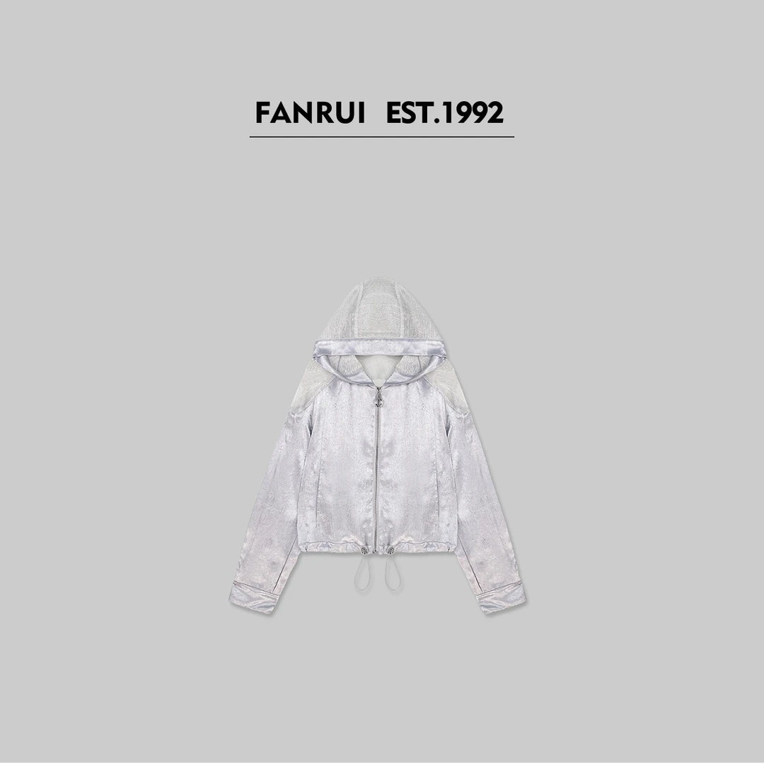 FANRUI/泛芮「栀紫香芋」镂空时尚设计感连帽防晒外套B15285