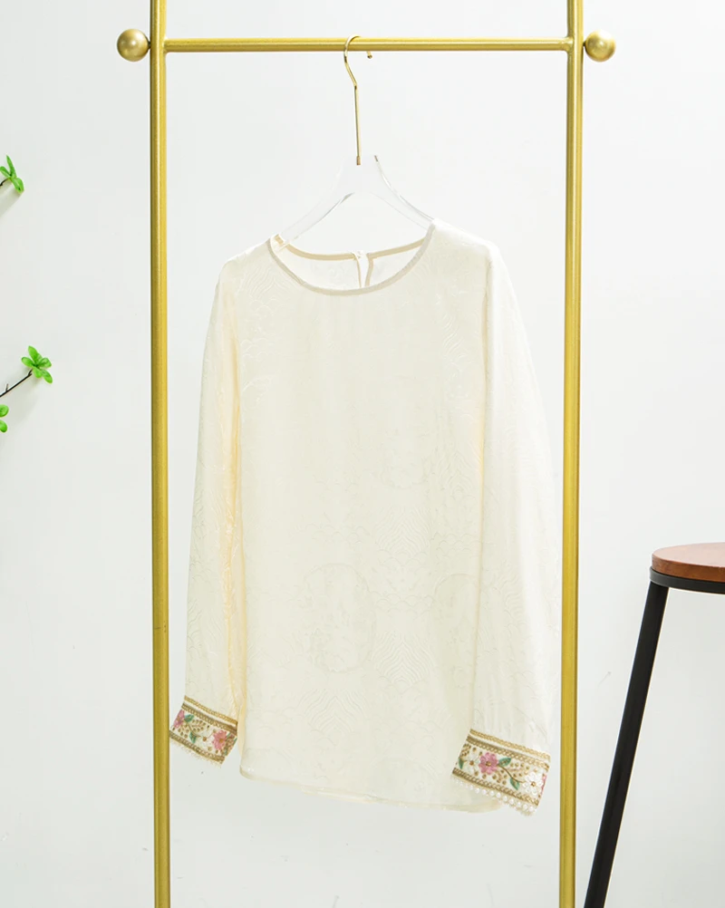 【茵姐推荐】早春复古提花衬衫轻奢气质软糯舒适高端女装上衣3269