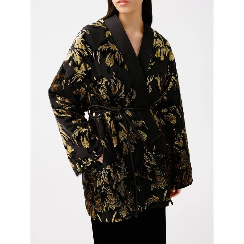 【张羽推荐】LAMAISONJADE 玉琼 2025秋冬交领烧花棉服J25A0132-1