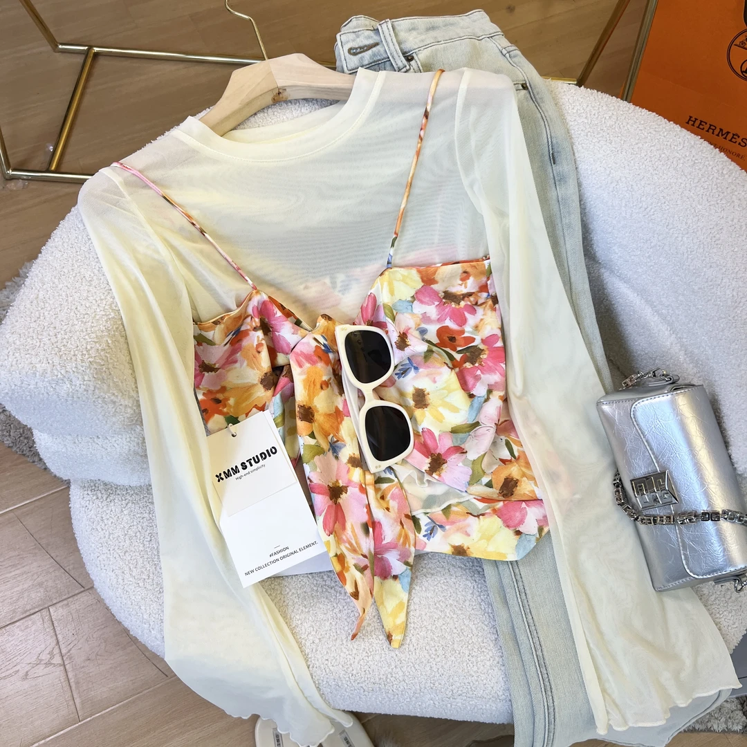 XMM【粉花海】002温柔杏两件套