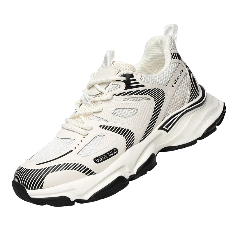 8cm青年网面鞋休闲鞋老爹鞋运动厚底男款透气内增高男士新品男鞋