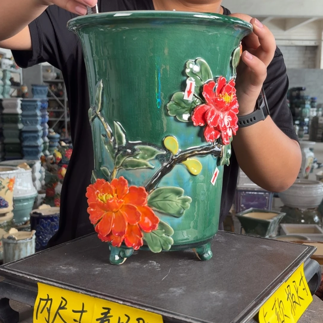 。一风堂石湾花盆 瑕疵修补过 内18*25