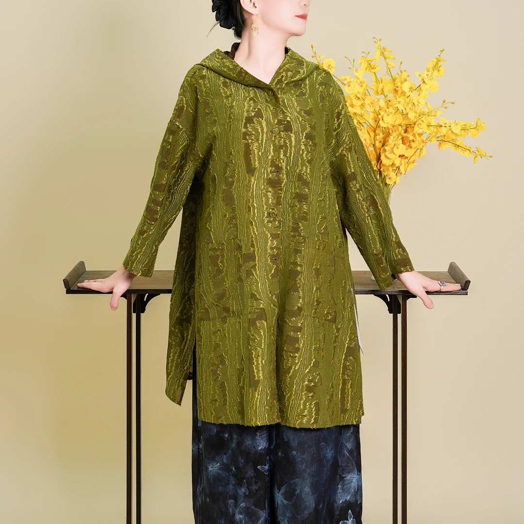 【麦芽】2025年新款100%桑蚕丝剪花绡新中式国风中式开衫