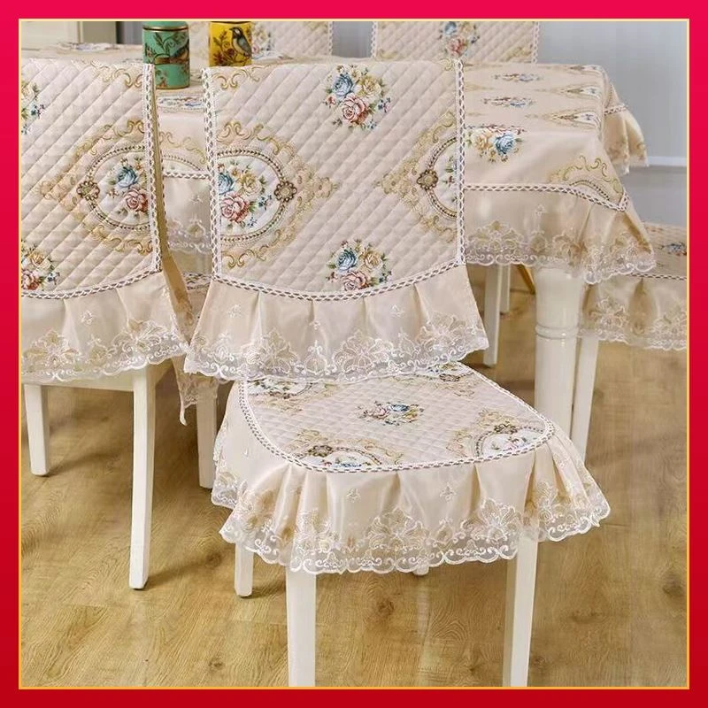 餐桌椅子套罩通用一体防滑加厚棉布台布餐桌桌布桌布