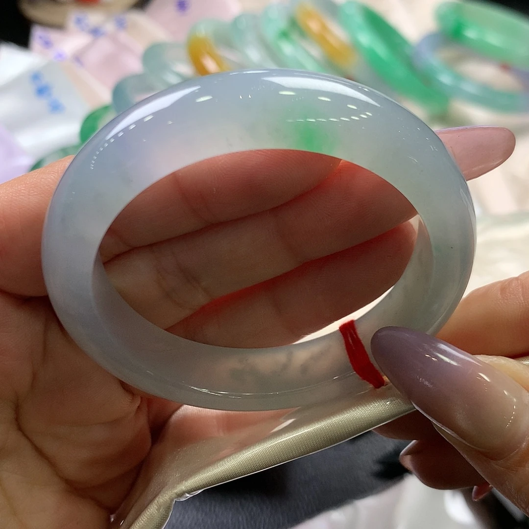 翡翠未镶嵌手镯51.5正