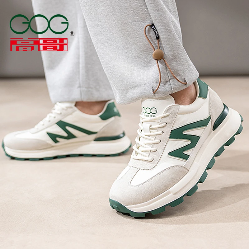 【百搭潮流】高哥增高德训鞋厚底男士运动休闲鞋子秋季网面阿甘鞋男