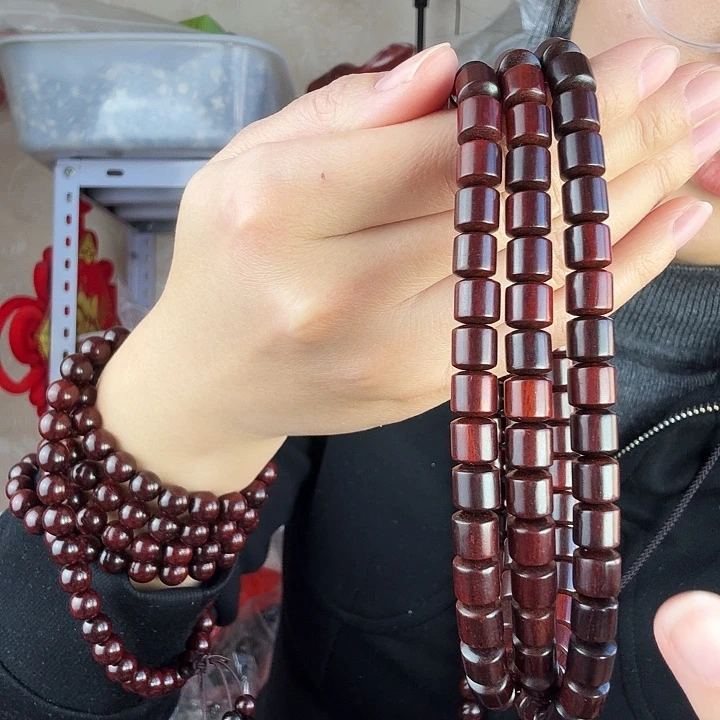 非洲紫檀（红花梨）科檀0.8桶珠