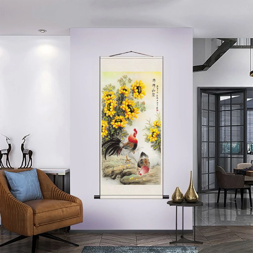 《欣欣向荣》180*72CM 竖幅客厅走廊玄关卧室茶室装饰画