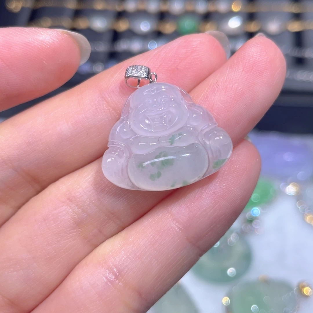 颈饰18K金镶嵌翡翠翡翠