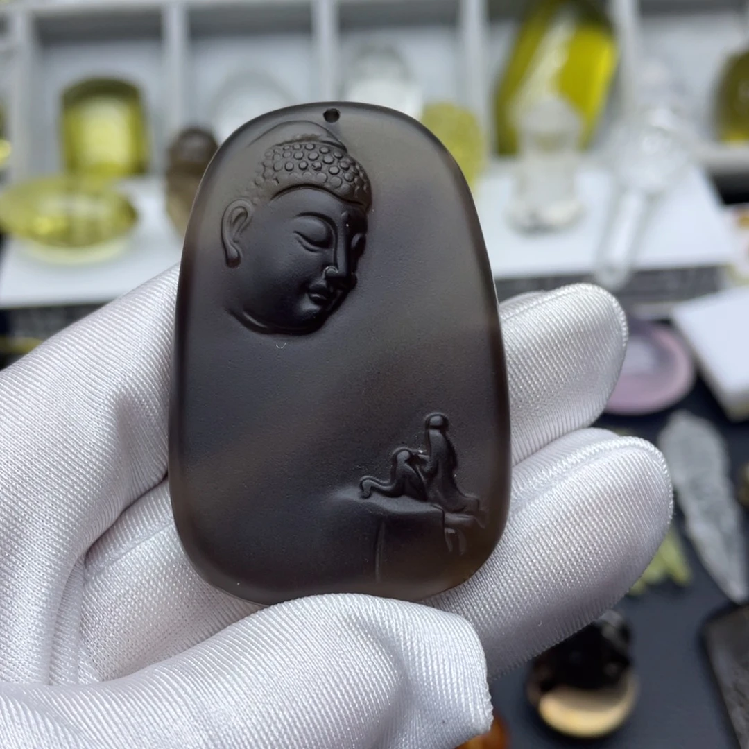 黑曜岩未镶嵌颈饰