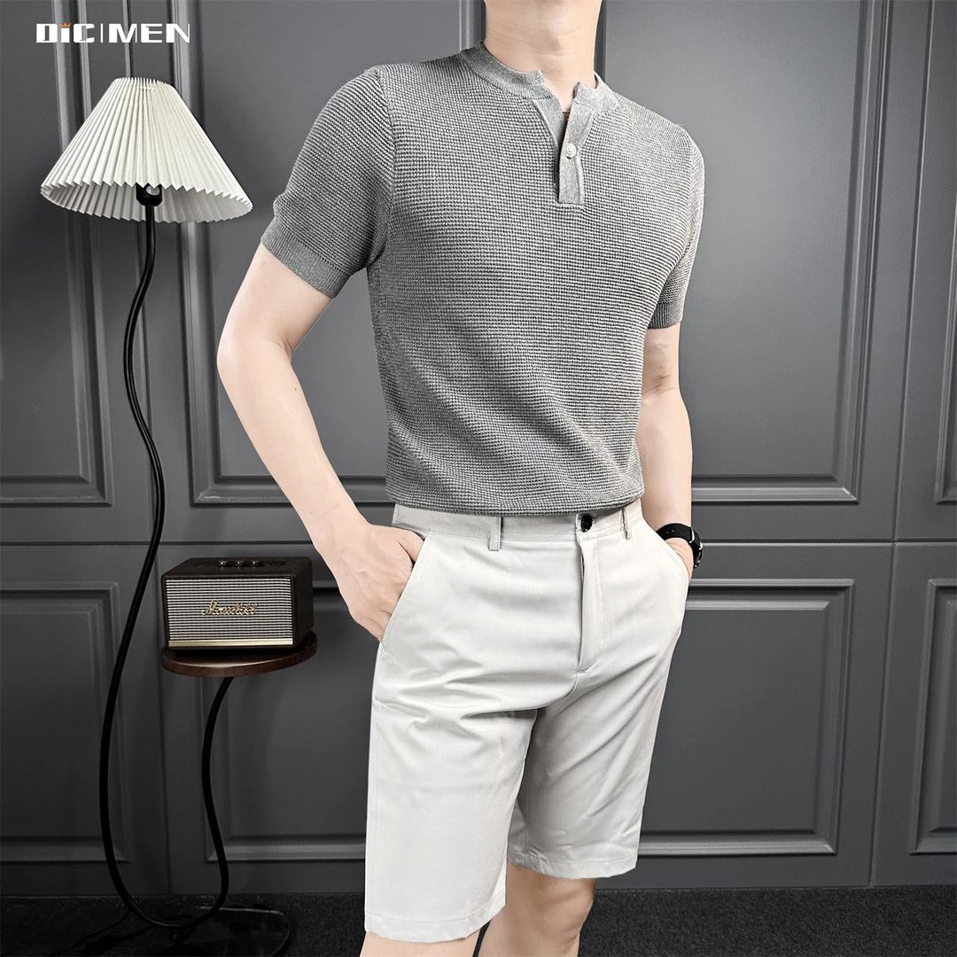 纯色针织POLO衫男款爆款2025新款夏季亨利领男士上衣商务休闲男装