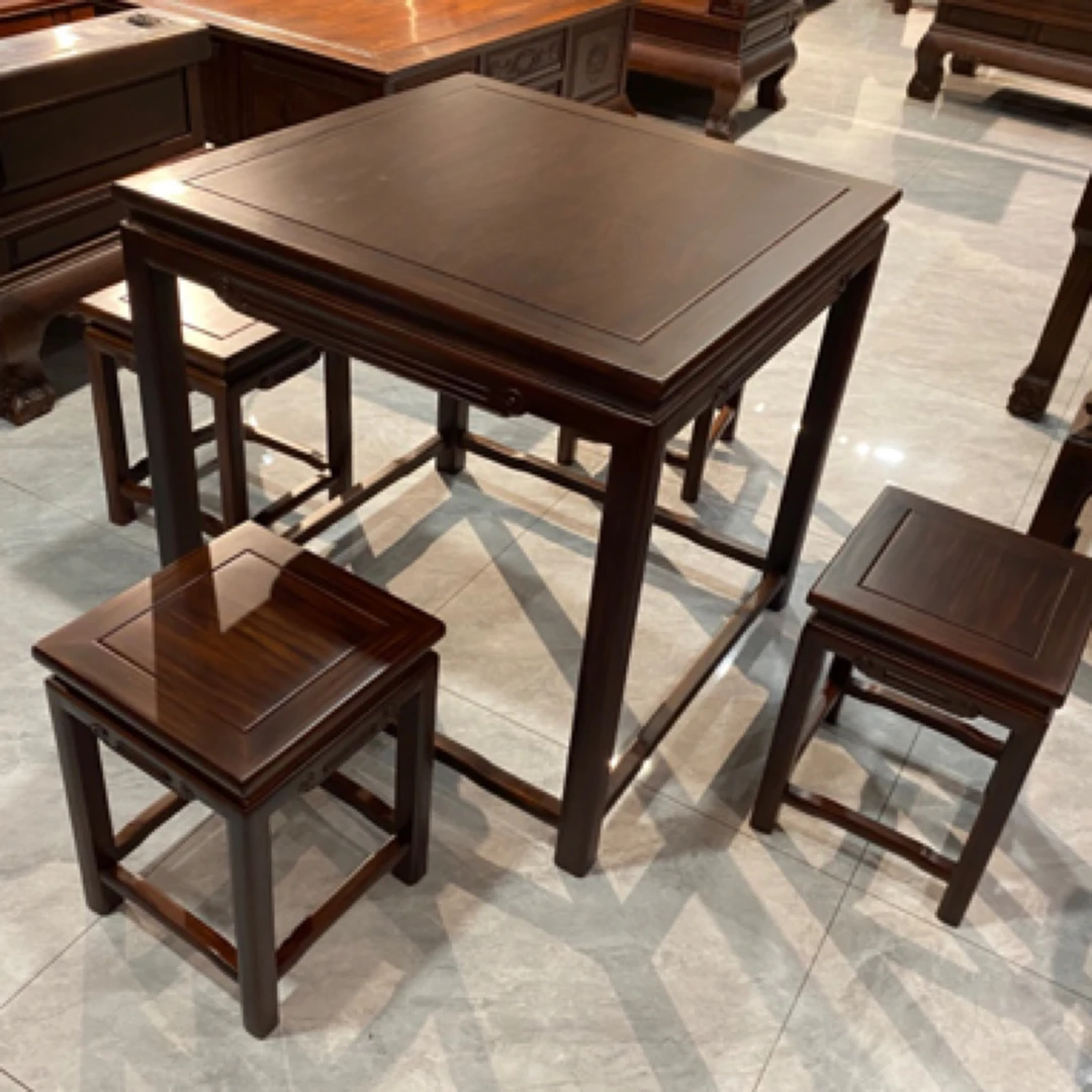 酸枝木 四方台1桌4椅78×78×78五件套