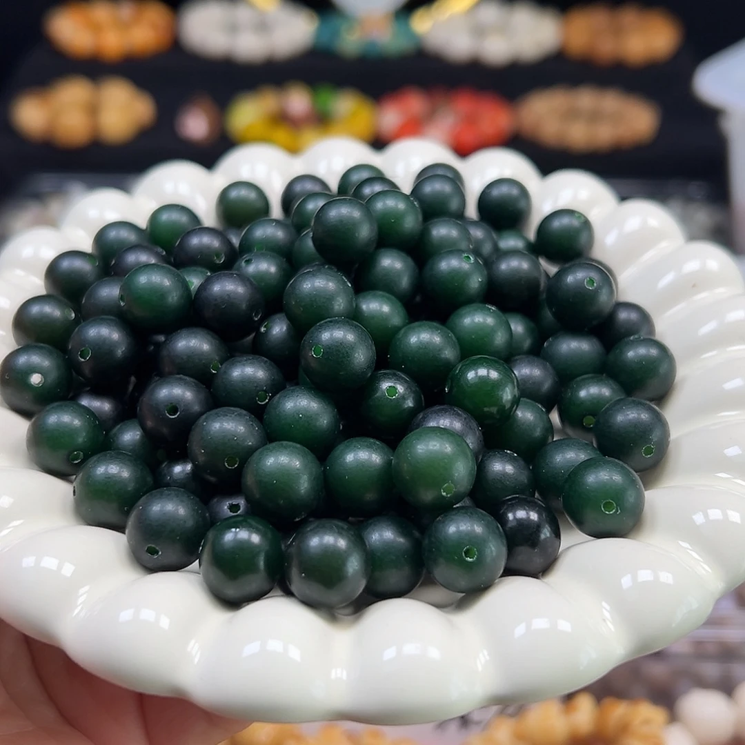 手串菩提根/象牙果卡12主母绿圆120颗