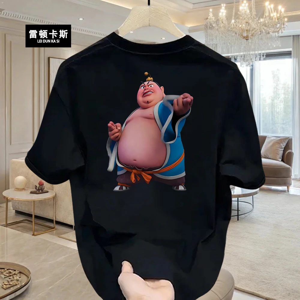 雷顿卡斯国风重磅纯棉短袖T恤青年男女款夏季潮牌哪吒之魔童闹海