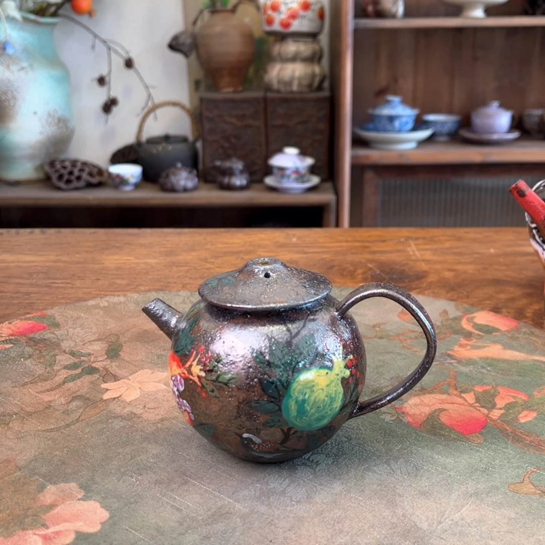 杯柴烧手工手绘陶瓷