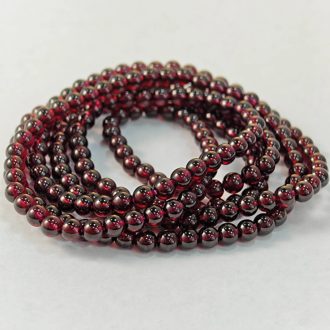 【书记甄选】天然石榴石三圈手链 多样性发一件 约5mm 5978YT